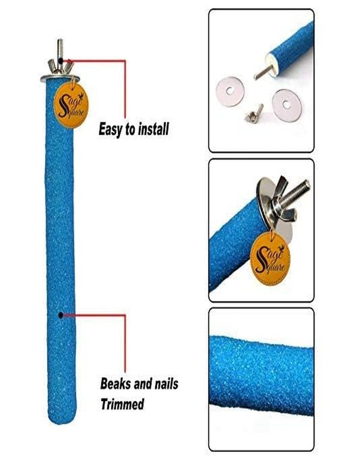 Sage Square Set of 2 Natural Wooden Sand Perch, Stand, Toy for Birds, Cage Accessories, Safe, for Budgies, Cockatiels, Lovebirds, Finches, Conure, and Other Birds (Size - 12 inch) - Image 3